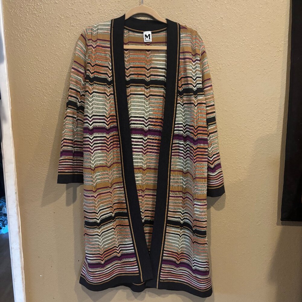 Missoni Multicolor Chevron Knit Cardigan | Size 10